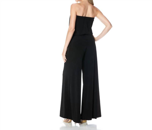 Ariella - Strapless Keyhole Wide Leg Jumpsuit