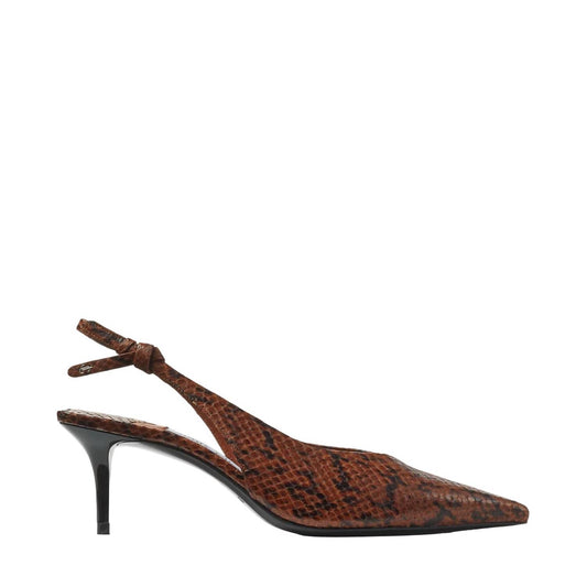 Jimmy Choo - Women's Snake Printed Leather Slingback Heels