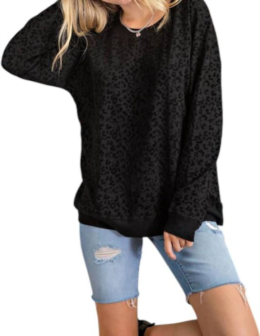 Kori - Animal Flocked Velvet Top