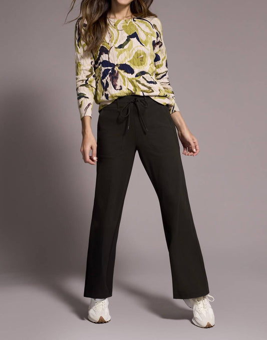 Tribal - Printed Cable Cotton Crew Neck Sweater