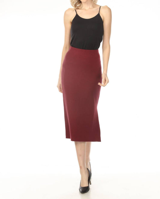 Joseph Ribkoff - High Rise Knit Midi Pencil Skirt