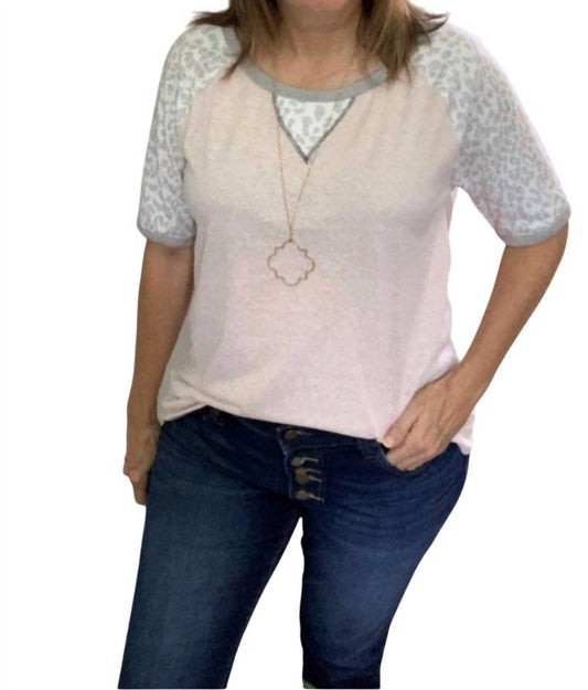 Bibi - Animal Print Sleeve Top