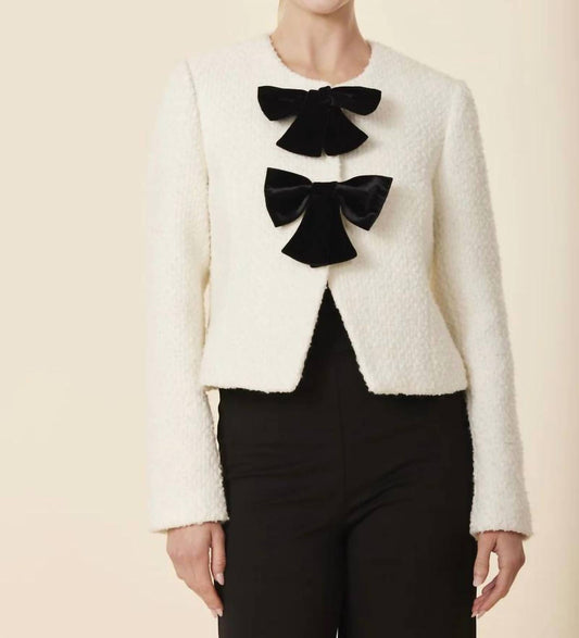 Dolce Cabo - Velvet Bow Tweed Blazer