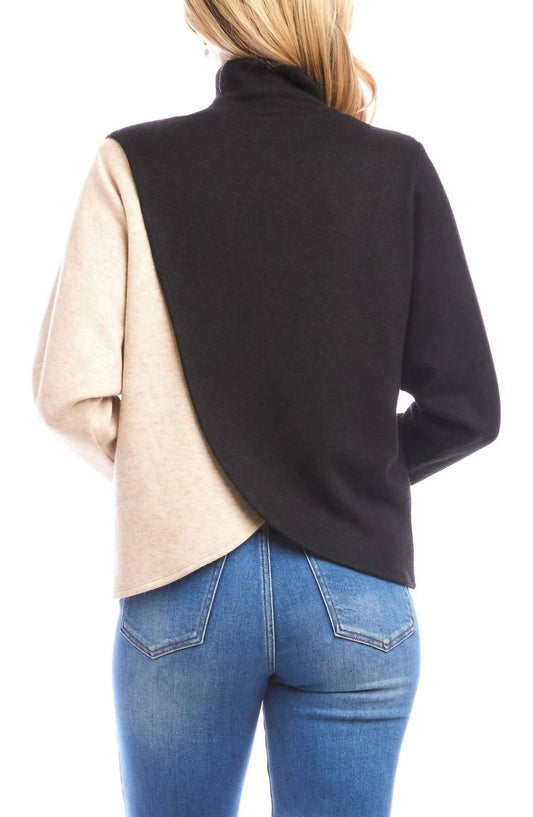 Karen Kane - Long Sleeve Crossover Colorblock Top