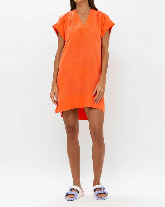 Oliphant - V-NECK ROLL SLEEVE MINI DRESS