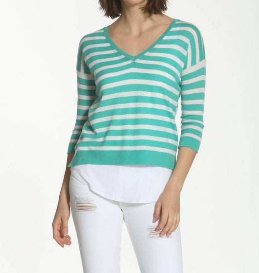 Label+Thread - Women's Striped Swing V Neck Top