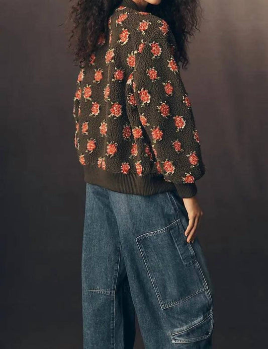 The Great. - Zip Front Plush Bomber Jacket