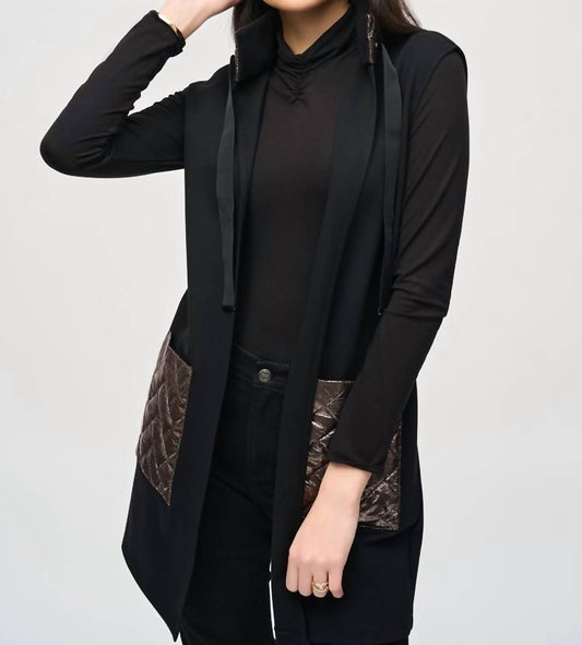 Joseph Ribkoff - Heavy Knit And Metallic Quilting Vest