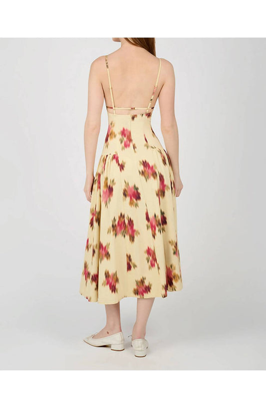 We Wore What - Blurred Floral Flare Panel Midi Dress