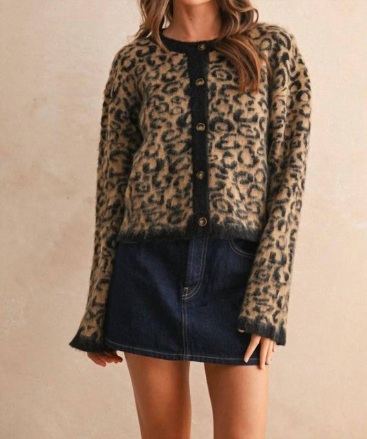 Miou Muse - Leopard Print Cardigan