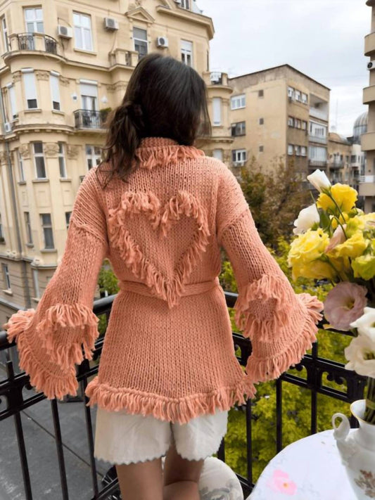 Maridruna - Tenderness Cotton Blend Hand Knit Cardigan