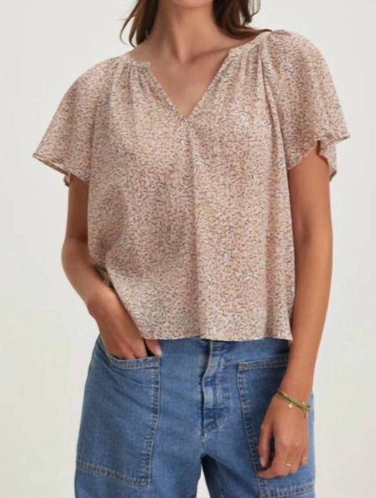 Velvet By Graham & Spencer - Park Printed Crinkle Cotton Gauze Top