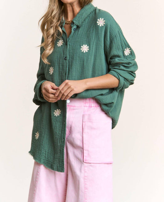 J.Nna - Daisy Gauze Embroidered Top