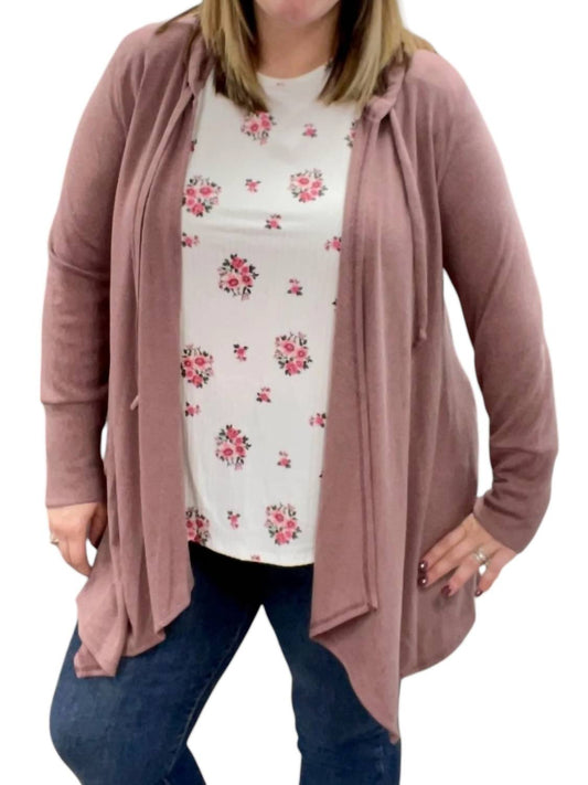 Honeyme - Long Sleeve Hooded Cardigan