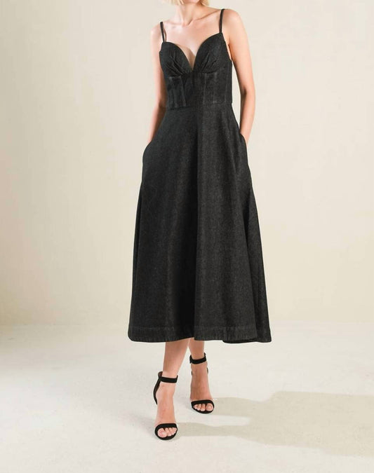 Flying Tomato - You Are My Sunshine Denim Midi Dress