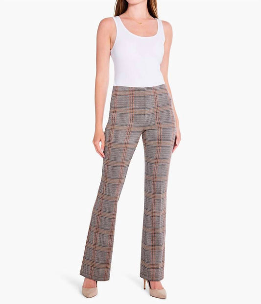 Sketched Plaid Bootcut Pant