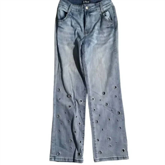 Vocal Apparel - Women's Vintage Washed Grommet Jean