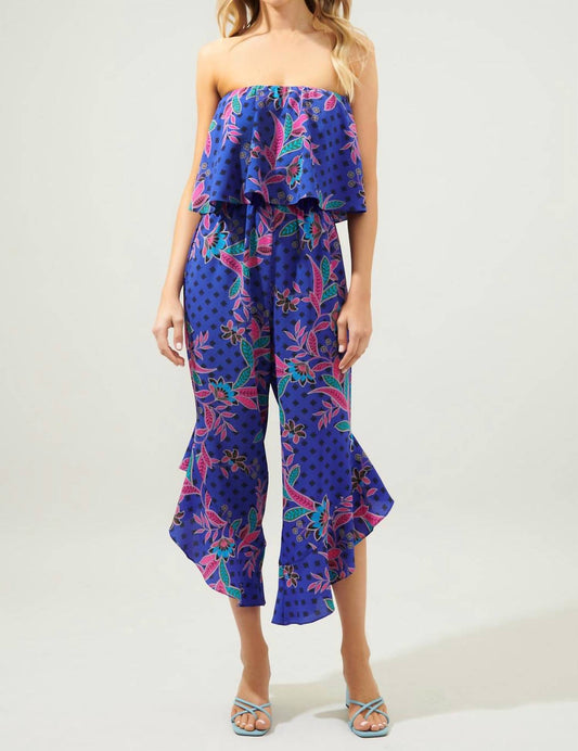 Sugarlips - Rayanne Indigo Lanah Strapless Ruffle Jumpsuit