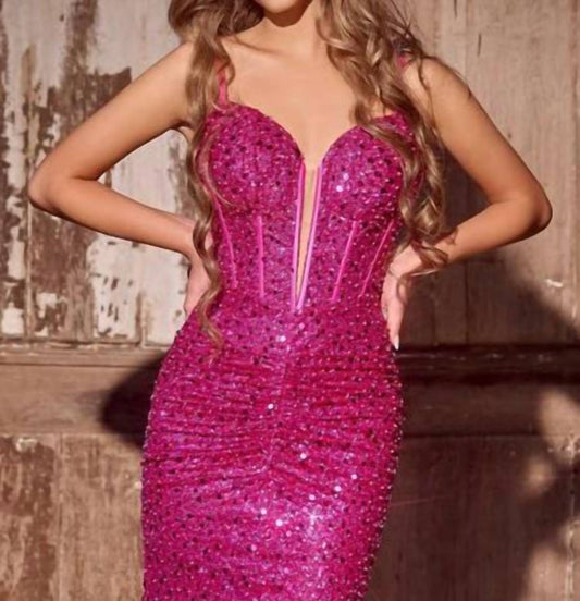 Portia&Scarlett - Plunged Neckline Evening Gown