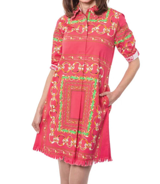 Dizzy-Lizzie - CHATHAM DRESS PINK GREEN LINKS