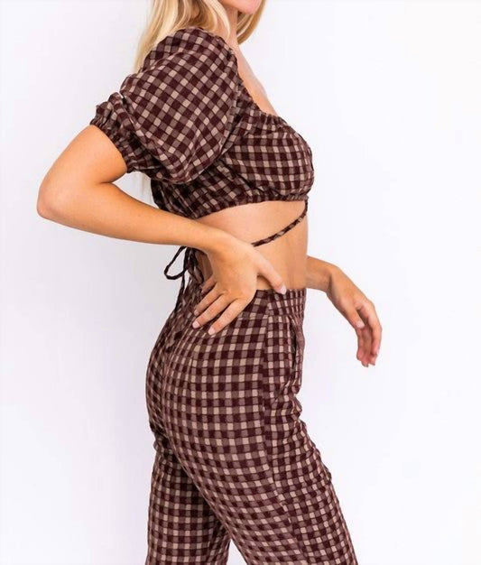 Le Lis - Sheila Tie Puff Sleeve Crop Top