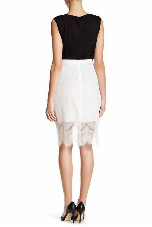 Cupcakes And Cashmere - Lace High-Low Overlay Pencil Skirt