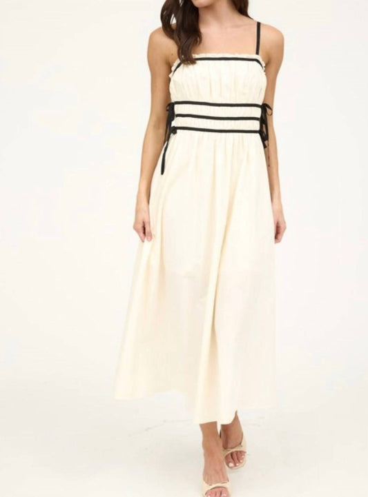 The Workshop - Contrast Detail Spaghetti Strap Midi Dress