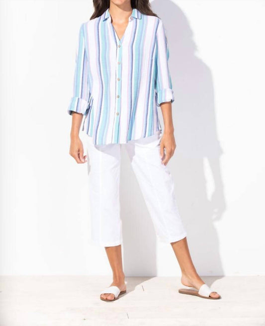 Escape By Habitat - 3/4 Sleeve Cotton Button Down Shirt