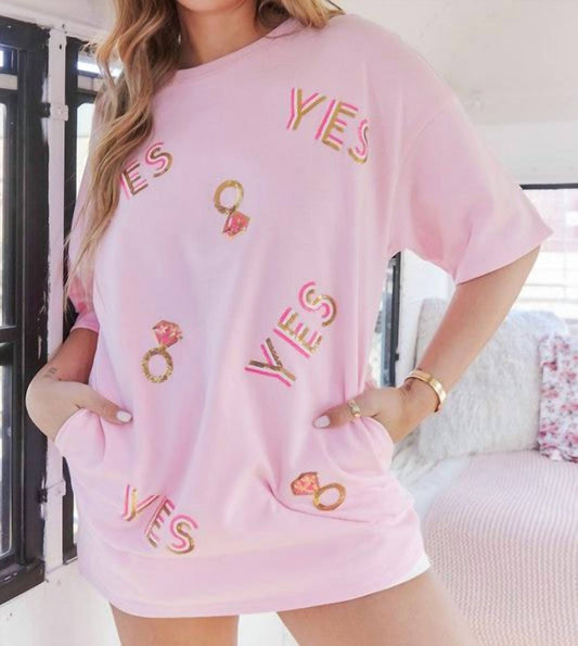 Peach Love - Put A Ring On It Mini Shirt Dress