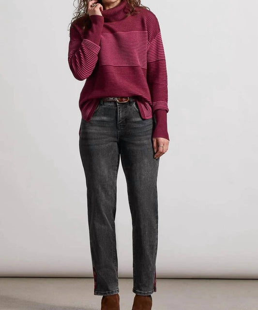 Tribal - Audrey Hugging Straight Ankle Side Slit Embroidery