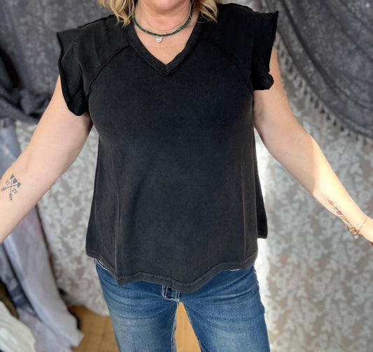 Pol - Flutter And Flirt V Neck Top