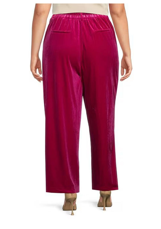 Skies Are Blue - Velvet Wide Leg Pants - Plus