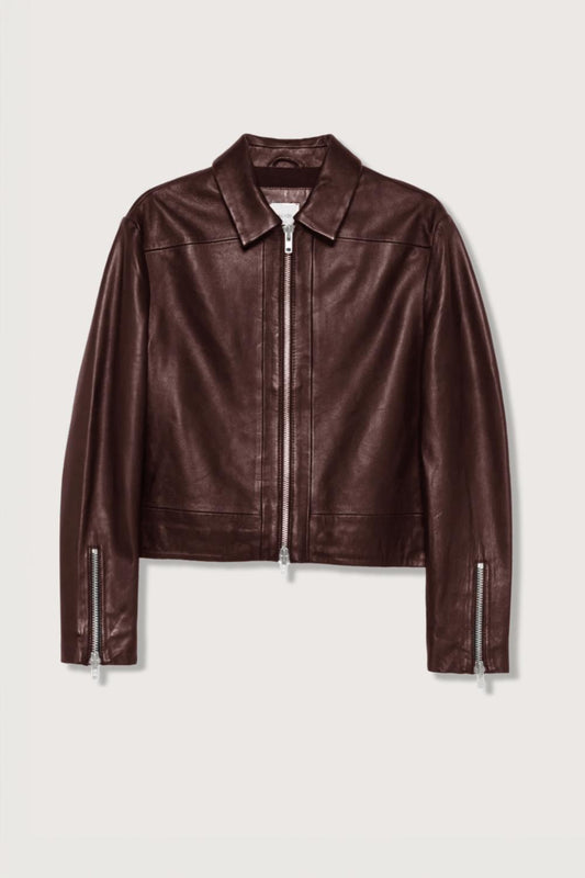 Alysi - Women's Soft Leather Bomber Jacket