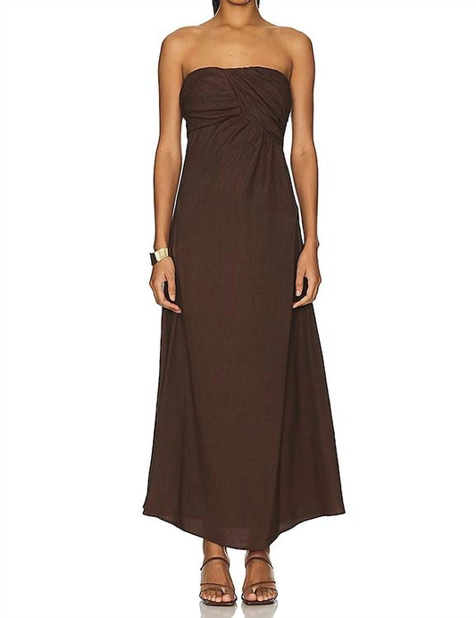 Sovere - A-line Strapless Maxi Dress