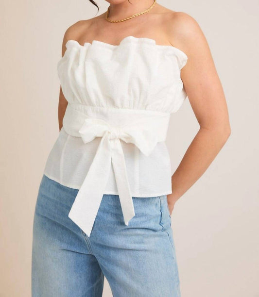 Gilli - Kelly Strapless Ruffled Bow Top