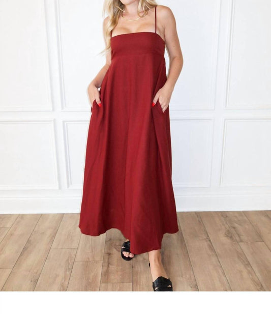 Nia - Clove Square Neck Maxi Dress