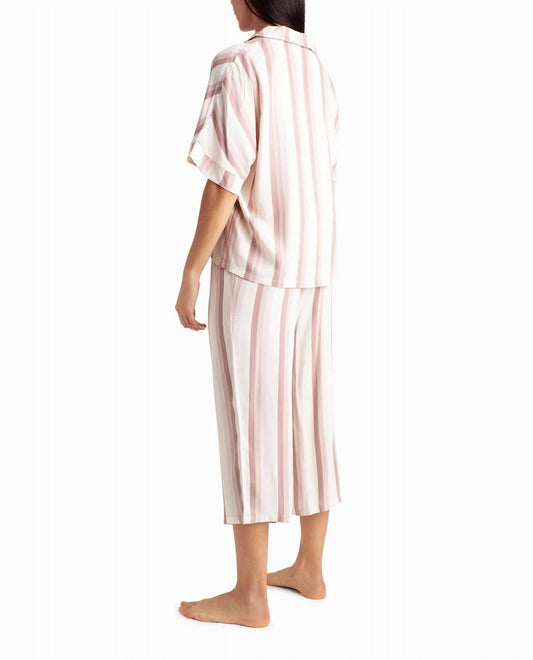 Nicole Miller - Woven Shirt And Capri Two-Piece Sleepwear Set