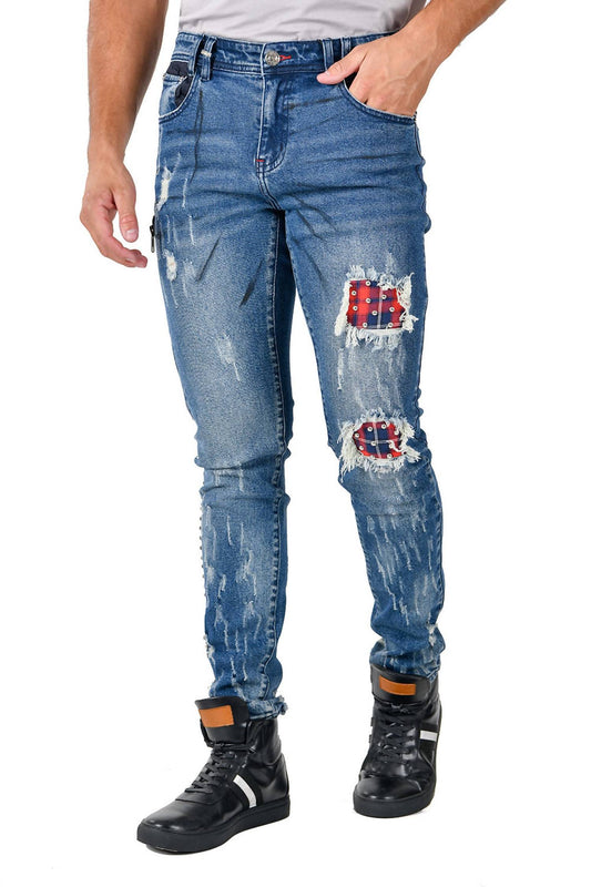 Barabas - Plaid Patches Jean