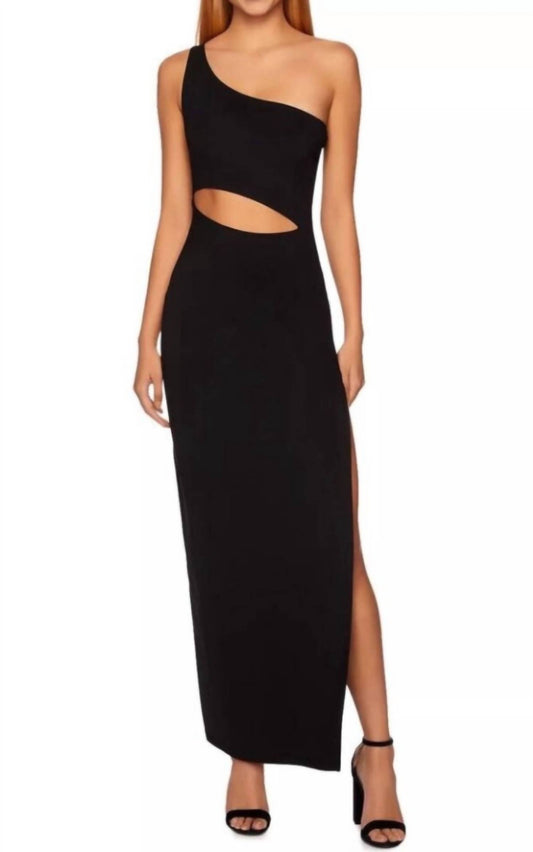 Susana Monaco - One Shoulder Cut Out Maxi Dress W Leg Slit