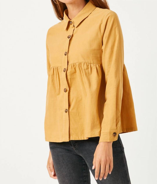 Hayden La - Corduroy Button Up Peplum Shirt