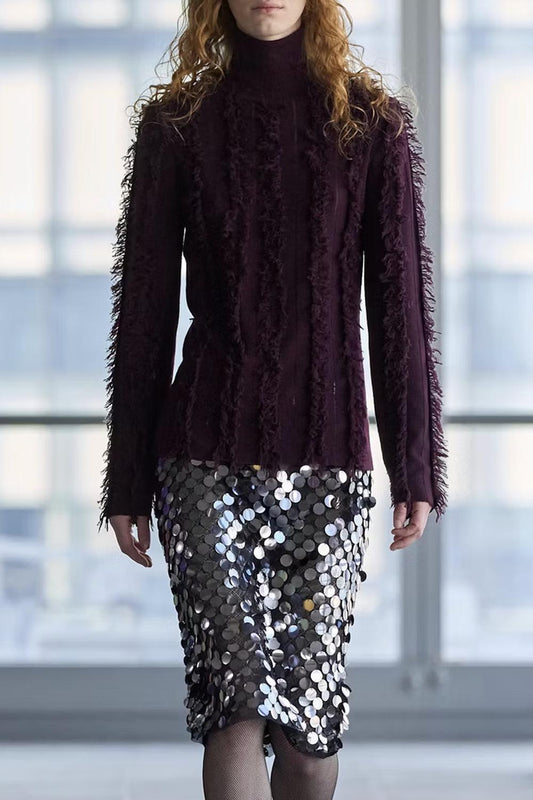 Zankov - Nico Shredded Intarsia Turtle Top