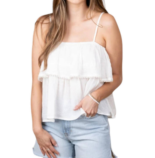 J.Nna - Lexi Tiered Pearl Tank Top