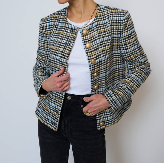 Central Park West - Billie Herringbone Long Sleeve Jacket