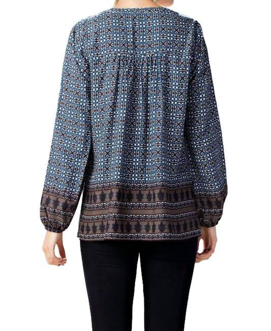 Kori - Border Print Lace Top