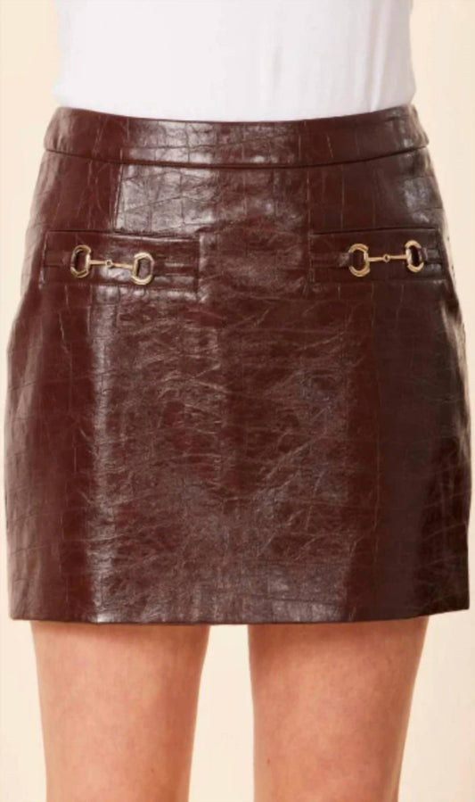 Dolce Cabo - Vegan Leather Horse Bit Short Skirt