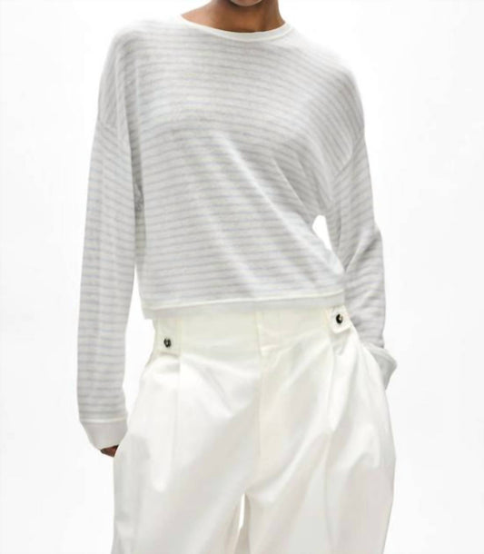 White + Warren - Cashmere Striped Sweatshirt