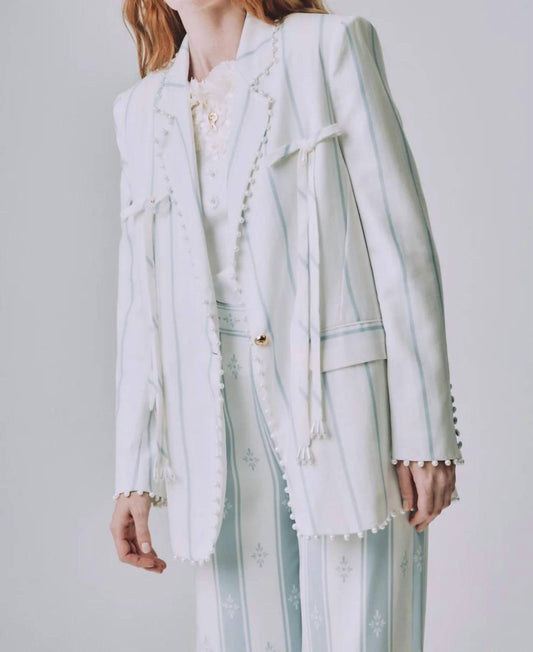 Pamela Stevenson - Donna Pearl Trimmed Blazer