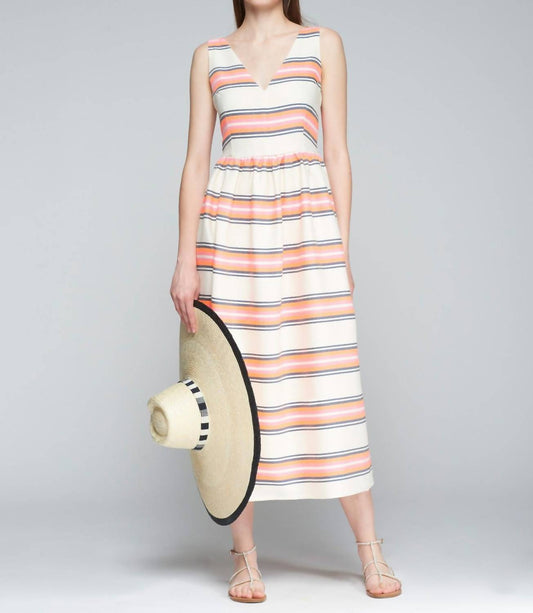 Vilagallo - Sleeveless Stripe Print Midi Dress