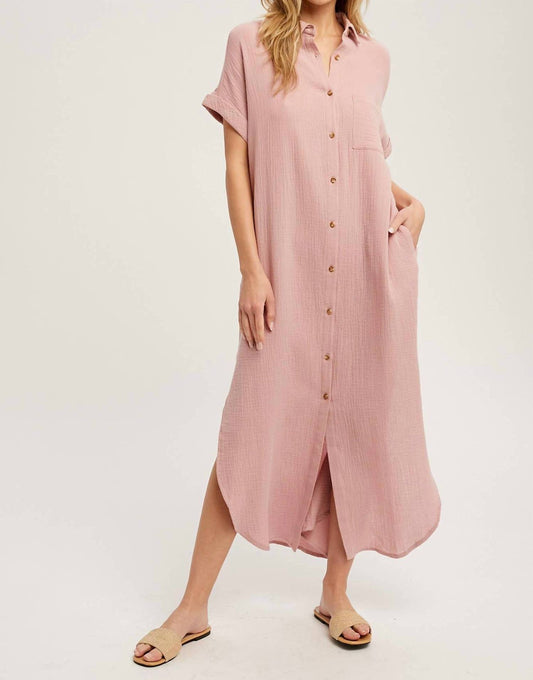 Bluivy - Rose Dreams Maxi Shirt Dress