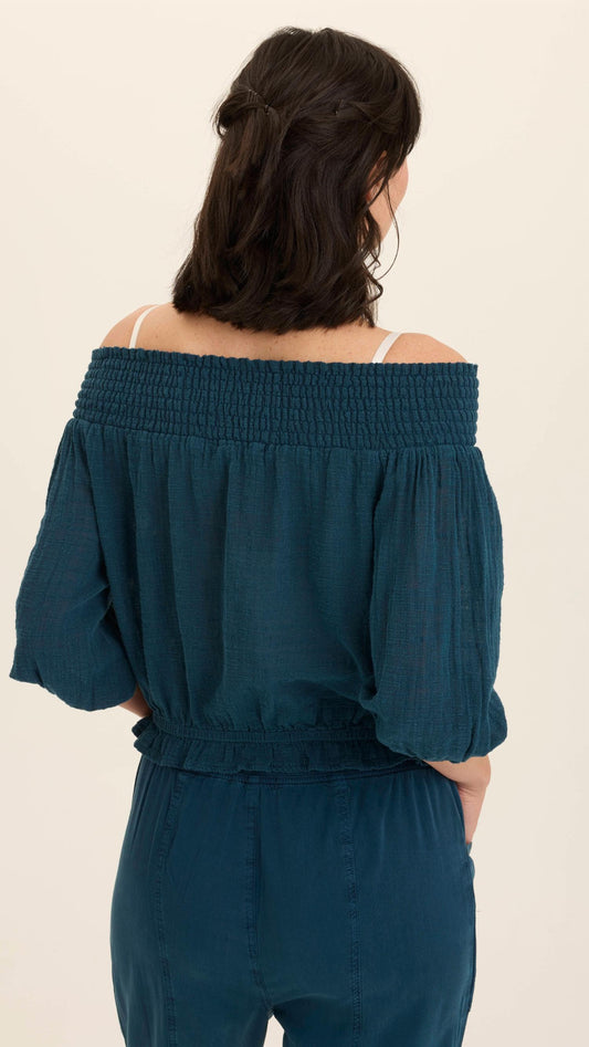 Wearables - Jolia Gauze Off Shoulder Billow Sleeve Top